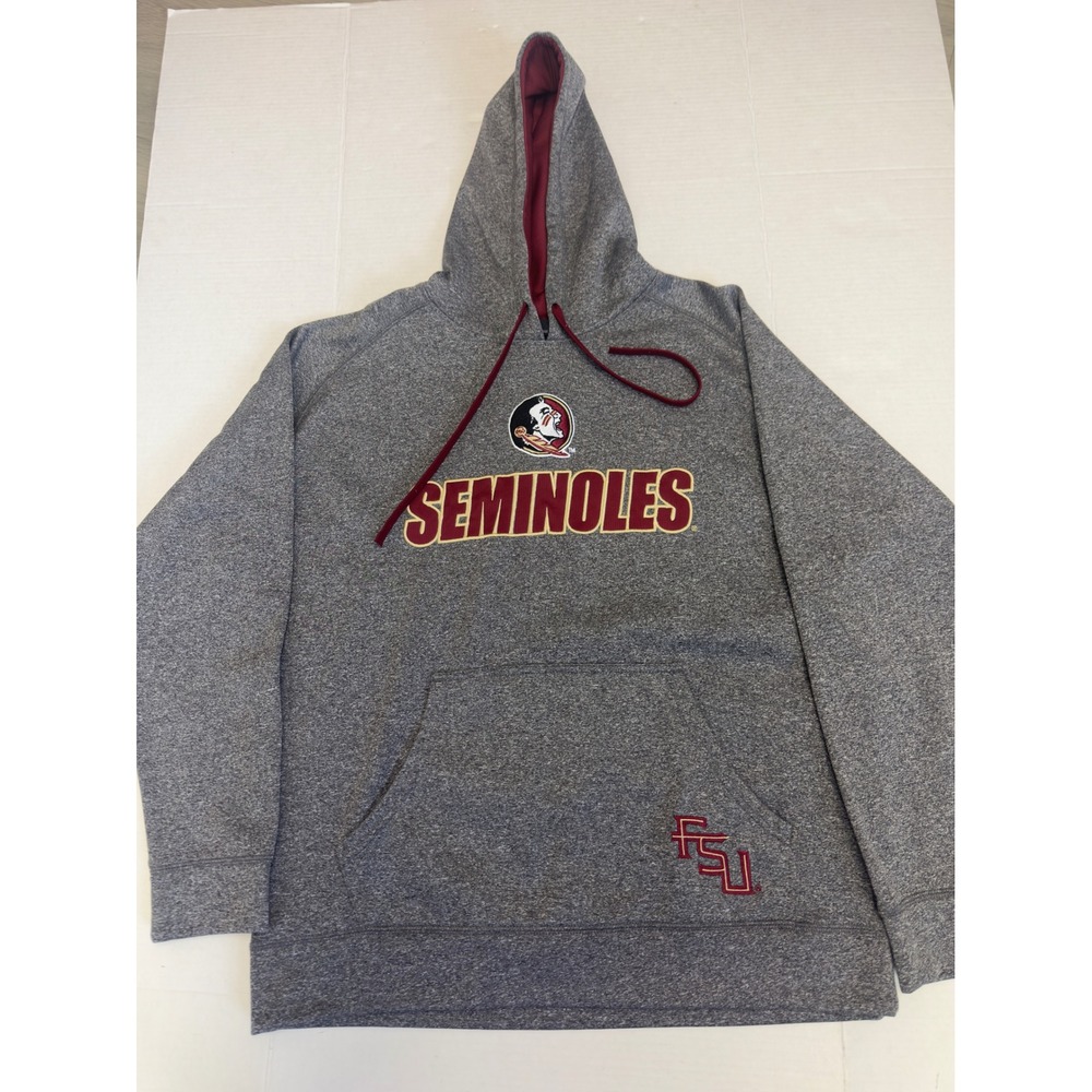 Champion Elite FSU Florida State Seminoles Hoodie Mens Large Gray‎ Embroidered L